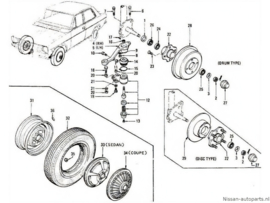 Seal-grease, front hub Datsun Sunny 40232-18000 B10/ B110/ B210 Original.