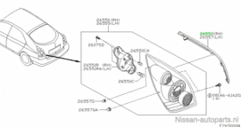 Rim-rear combination lamp, right-hand Nissan Primera P12 26552-AU210 Original.
