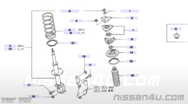 Veerpootlager Nissan 54329-16A00 B13/ N14/ N15/ Y10