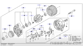 Alternator 65a Nissan 23100-0E706 B13/ N14/ W10 Refurbished
