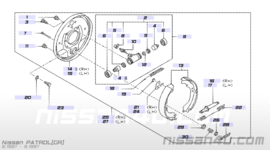 Remschoenset achteras Nissan Patrol Y60 44060-20J25