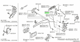 Stay-key cylinder, left-hand Nissan Micra K11 80679-5F600 Used part