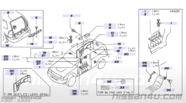 Afdekkap speaker rechtsachter Nissan Terrano2 R20 28174-0F000