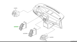 Kachelventilatierooster middenpaneel links Nissan Micra K12 68751-AX601 Origineel.