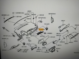 Ventilator assy-center right-hand Nissan Micra K14 68750-5FA2A Used part.