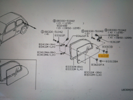 Pakking zijraam Nissan Micra K11 83828-6F600 Gebruikt.