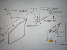 Finisher-rear side, left-hand Nissan Micra K11 76901-6F802 Used part.