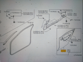 Zijpaneel linksachter interieur Nissan Micra K11 76901-6F802 Gebruikt.