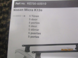 Imperial/dakdrager Nissan Micra K12 5-deurs KE730-AX510