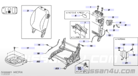 Bedieningskabel kantelen voorstoel Nissan Micra K12 87403-BC00A