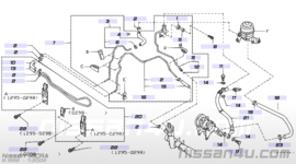 Hose pressure, power steering Nissan Micra K11 49720-6F611 Used part.