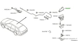 Achterklepschakelaar Nissan 90602-AV71A CK12/ P12 Origineel.