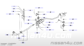 Achterdemper Nissan Cherry N10 (288-713 / 82-613 / 20240919) 20100-M7780 Nieuw.