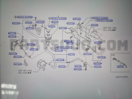Hogedrukslang stuurbekrachtiging Nissan Bluebird T12/ T72/ U11 49720-D4300 Gebruikt.