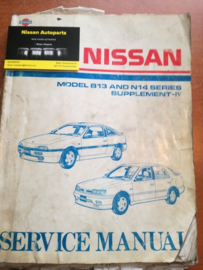 Service Manual ''model B13 and N14 series Supplement IV'' Nissan 100NX B13 / Sunny N14 SM3E-N4BSG0 Gebruikt.