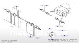 Aandrijfas linksvoor LD20 Nissan Bluebird T72 39101-Q9026