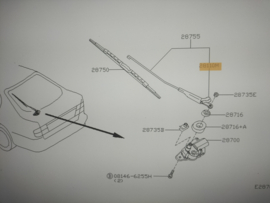 Afdekkap ruitenwisserarm achterklep Nissan Primera P11 28782-2F700 Origineel.