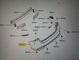 Achterbumper Nissan Pulsar C13 H5022-3ZLMH (85022-3ZL0H)