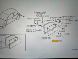 Zijruit links Nissan Micra K11 83313-6F610 Gebruikt.