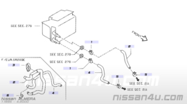 Hose-heater, inlet GA14DE/ GA16DE Nissan 92400-55C01 B13/ N14/ N15 Used part.
