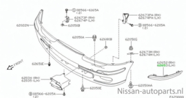 Bumperhoekstuk links Nissan Micra K11 62025-BF940 (62025-1F500) 62025-BF800) KL0 Gebruikt.