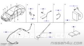 Radio-antennekabel Nissan Primera P11 28241-2F080 Gebruikt.