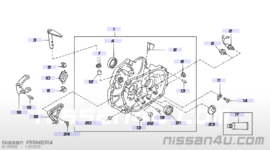 Oliekeerring versnellingsbak Nissan 38342-01E00 B12/ N13/ P11/ U11/ W10/ WP11 Origineel.
