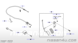 Spring-return accelerator linkage Nissan Micra K11 18215-5F008