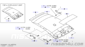 Achterste plafondplaat Nissan Almera N15 73966-2N300