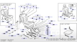 Stoelframe bestuurderstoel Nissan Sunny N14 87450-60C13 Origineel.