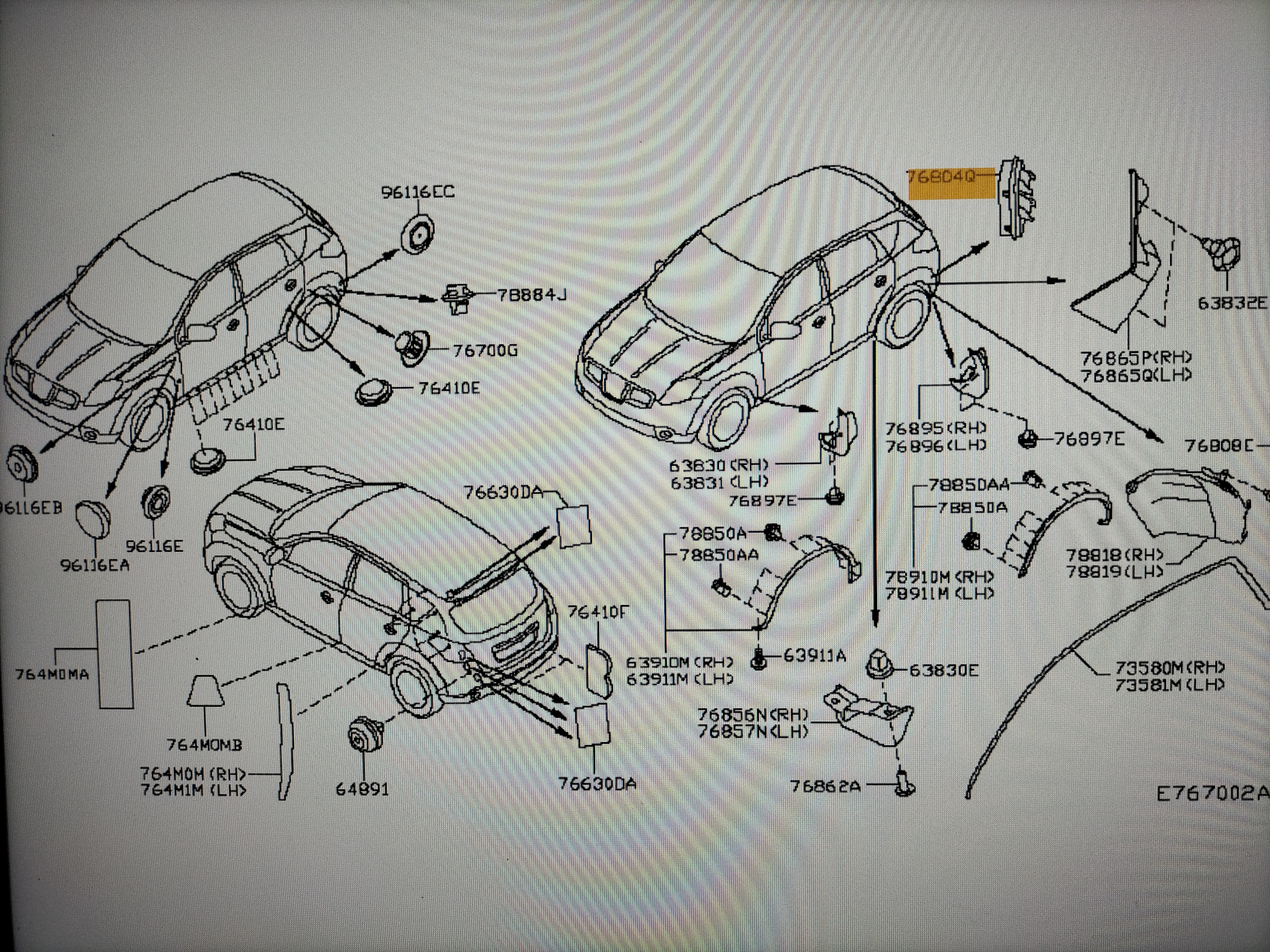 Ventilatierooster kofferbak Nissan 76804-JD00A J10/ JJ10/ K14/ T31 Gebruikt.