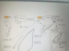 Afdekkap veiligheidsgordel rechts interieur Nissan Micra K11 76913-6F602