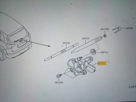 Motor assy-rear window wiper Nissan Qashqai J11 28710-4EL0A
