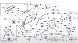 Ventilatierooster rechts Nissan 100NX B13 76804-61Y00 Gebruikt.