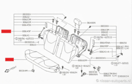 Cushion rear seat Nissan Micra K11 88300-BF800 Used part.
