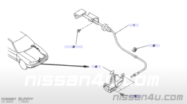 Motorkapontgrendelhendel Nissan  65620-64Y10 B13/ N14/ Y10 Gebruikt.