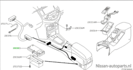 Control unit telefoon Nissan Primera P12 28383-BA000 Gebruikt.