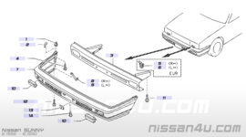 Fascia kit-front bumper Nissan Sunny N13 62022-83A25 (62022-83A00) Original.