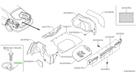 Haak bagage Nissan Primera P12 79936-AV310 Origineel.