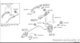 Bracket-outside handle, right-hand Nissan Micra K12 80610-AX600 Used Part.
