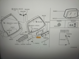 Finisher-back door Nissan Micra K11 90812-1F584 Original.