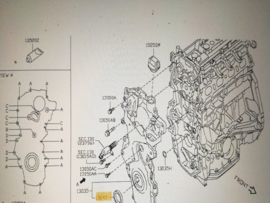 Voorste krukaskeerring HR16DE Nissan 13510-1KT0A E11/ F15/ J10/ K12/  M20M/ Z12 Origineel