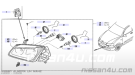 Electrische lichthoogteregelaar Nissan  26056-BN702 D40/ J10/ N16/ P12/ R51 Nieuw.