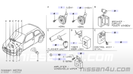 Versterker ruitenwissersignaal Nissan Micra K11 28511-5F100