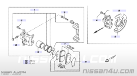 Remklauw linksvoor Nissan Almera N15 41011-0M800 Gereviseerd.