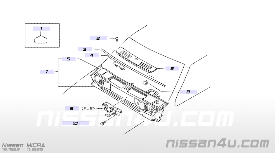 Paravan Nissan Micra K10 66812-01B00 Gebruikt.