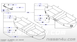 Achterbankzitting Nissan Almera N16 88300-BN365
