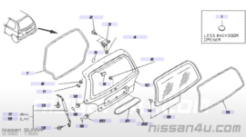 Gasveer achterklep rechts Nissan Sunny N14 90450-50C00 Nieuw