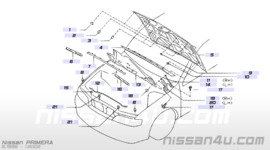 Hinge hood, left-hand Nissan Primera P11 65401-2F035