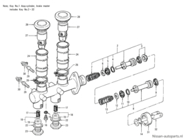 Hoofdremcilinder Datsun Sunny B110 46010-H3300 (Tokico) Origineel.